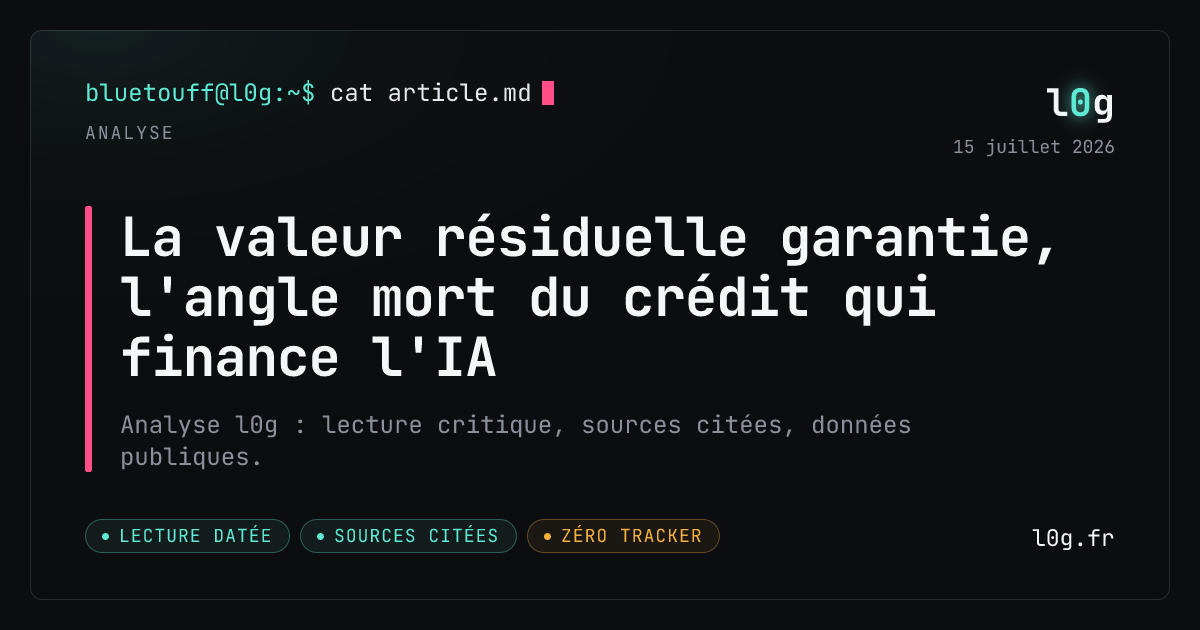Illustration de l’analyse : La valeur résiduelle garantie, l'angle mort du crédit qui finance l'IA