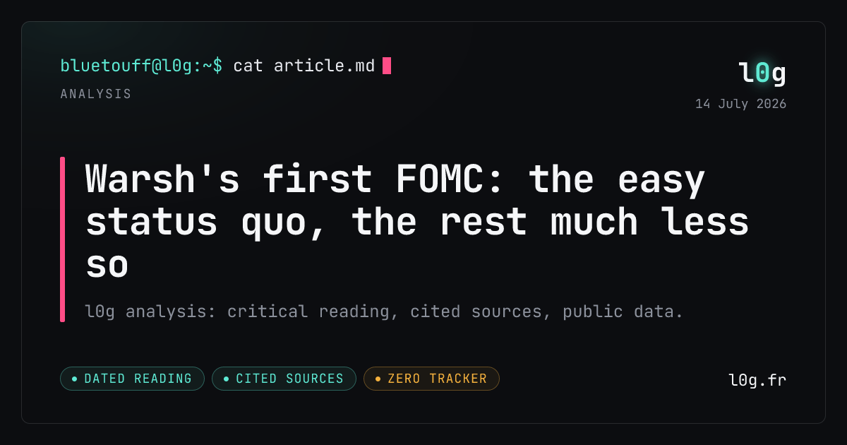 Illustration for the analysis: Warsh's first FOMC: the easy status quo, the rest much less so