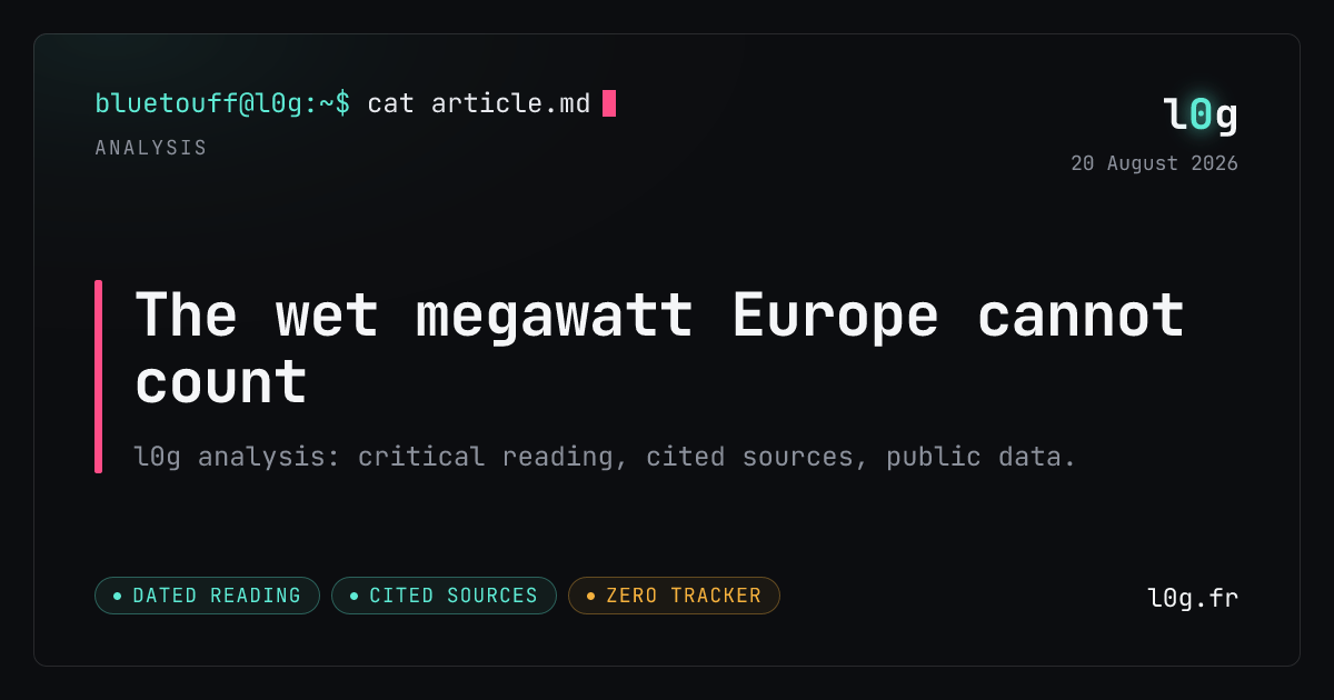 Illustration for the analysis: The wet megawatt Europe cannot count