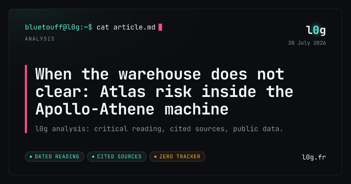 Illustration for the analysis: When the warehouse does not clear: Atlas risk inside the Apollo-Athene machine