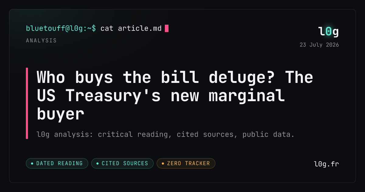 Illustration for the analysis: Who buys the bill deluge? The US Treasury's new marginal buyer