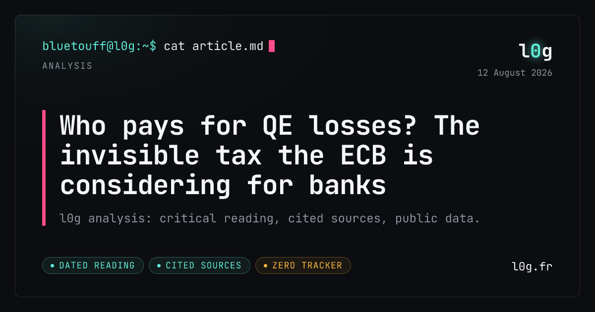 Illustration for the analysis: Who pays for QE losses? The invisible tax the ECB is considering for banks